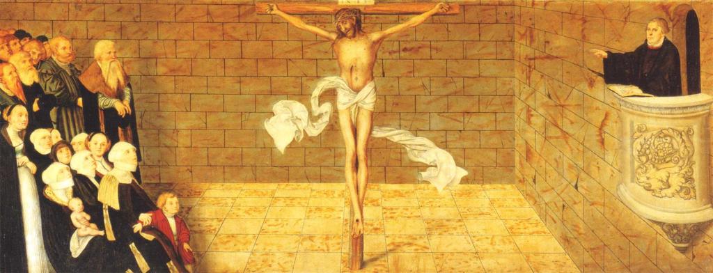 Cranach LUCAS (st.), Marcin Luter głoszący kazanie z ambony w Wittenberdze